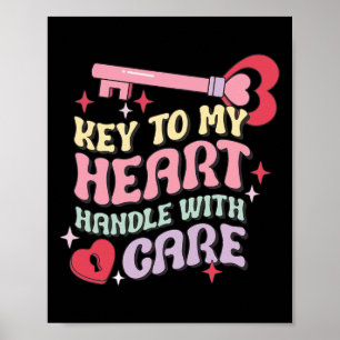 Poster Clés de couple pour mon cœur à manipuler avec soin