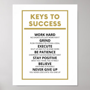 Poster Clés pour réussir Inspirer