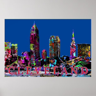 Poster Cleveland en graffiti