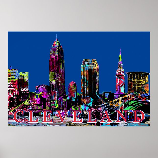 Poster Cleveland en graffiti (Devant)