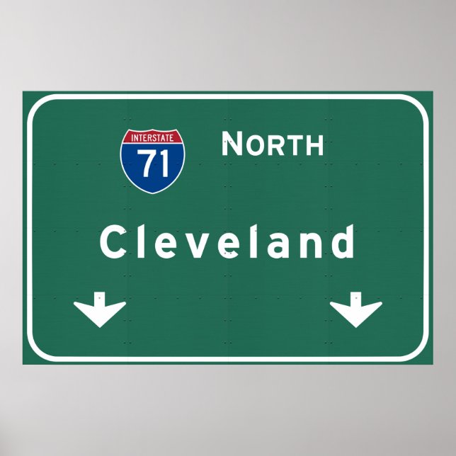 Poster Cleveland Ohio oh Autoroute Interstate Freeway : (Devant)