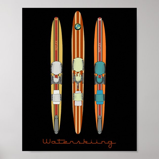 Poster Clic Skis d'eau Vintage (Devant)