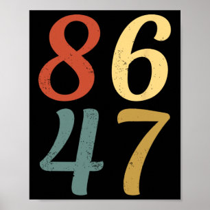 Poster Clic Style Vintage 80s 86 47 Anti Trump 8647 