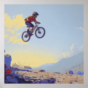 Poster Cliff Jumping BMXer - Conception du pilote BMX