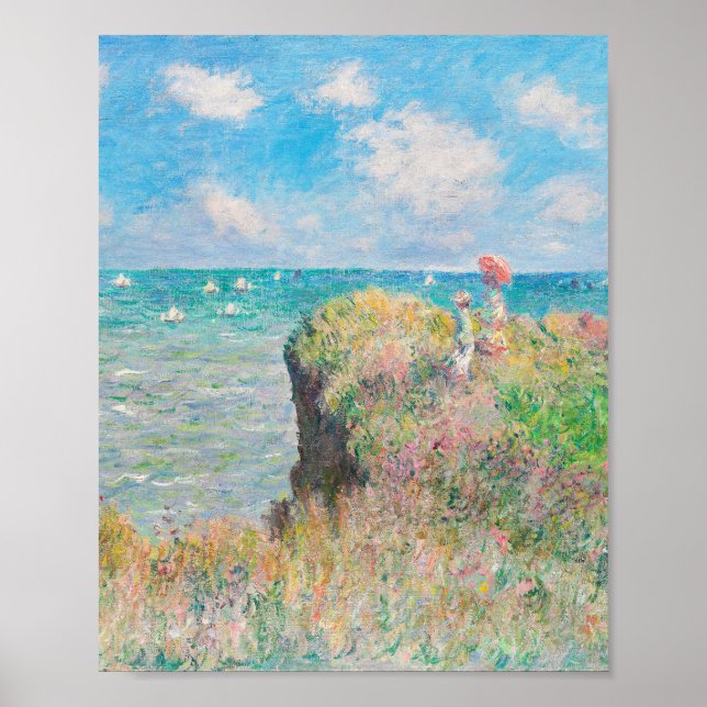 Poster Cliff Walk à Pourville par Claude Monet (Devant)