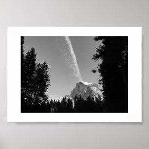 Poster Cliffside Cloud Yosemite Ciel noir et blanc Photo