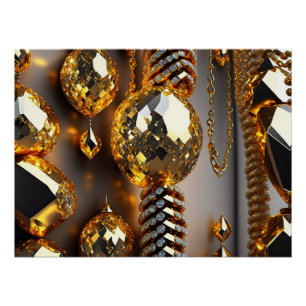 Poster Clignotement ! Bijoux de chaos magnifiques en or 