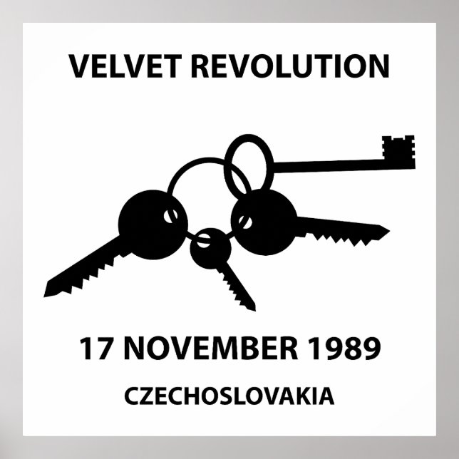Poster Clinking keys - velvet revolution symbol (Devant)