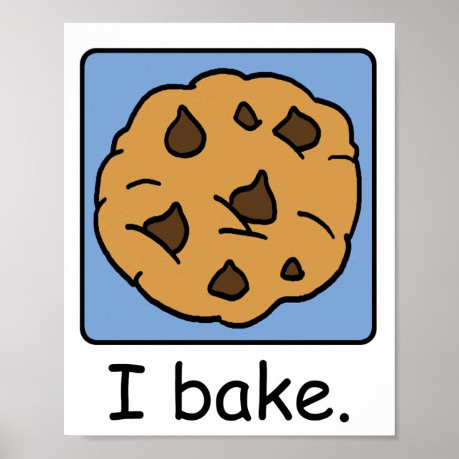 Poster Clip de dessin Yummy Chocolate Chip Cookie (Devant)