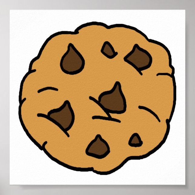 Poster Clipart de dessin IMMENSE Chip de chocolat Cookie  (Devant)