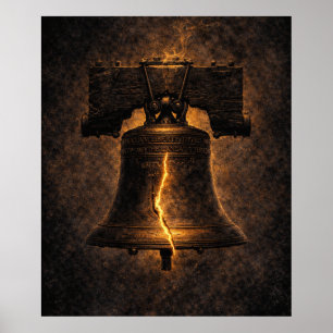 Poster Cloche de la Liberté Fissure Lumineuse 