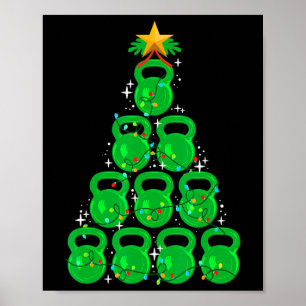 Poster Cloche de Noël Kettlebell Gym Entraînement Fitness