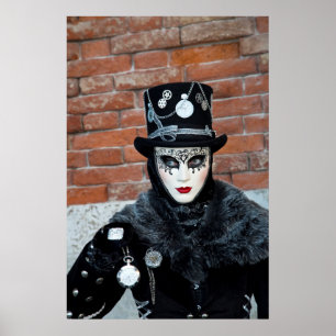 Poster Clock Carnival Costume, Venice