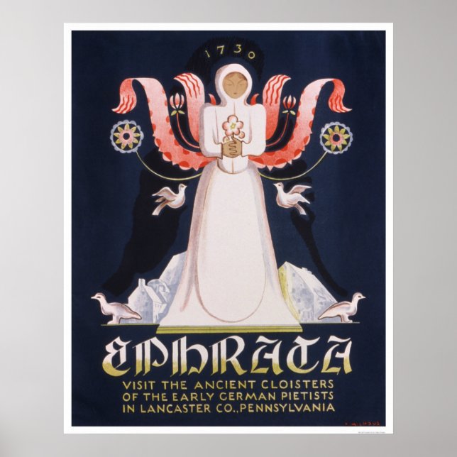 Poster Cloître Ephrata 1938 WPA (Devant)