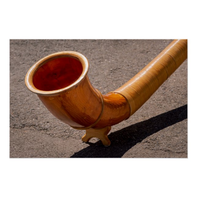 Poster Close up of wooden Alphorn (Devant)