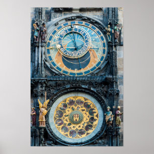 Poster Closeup on Prague Astronomical Clock