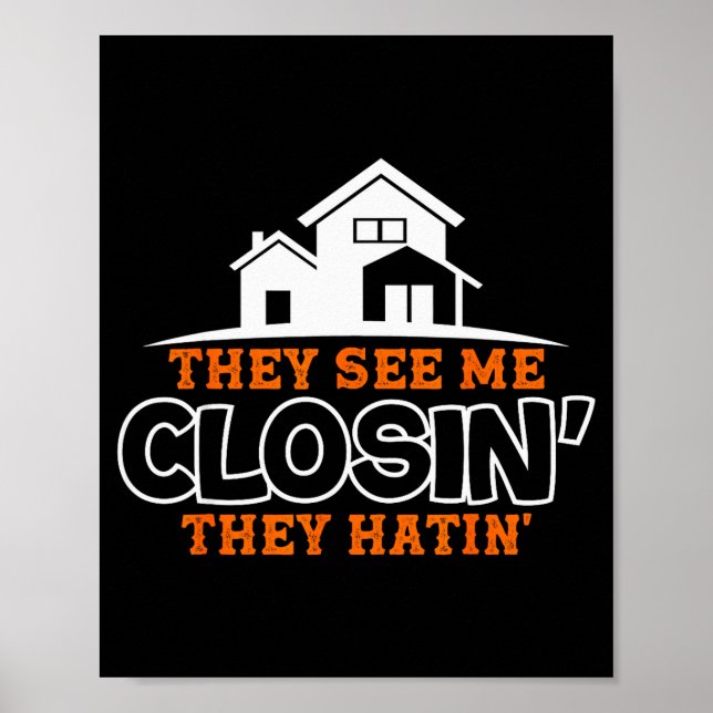 Poster Closing S Like A Boss Real Estate Funny Realtor  (Devant)