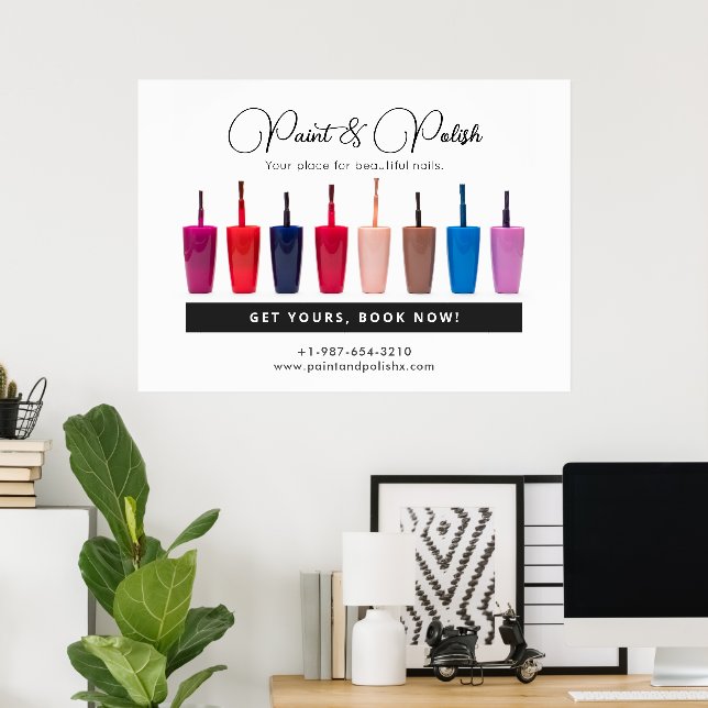 Poster Clou Polonais Couleur Ensemble Salon à ongles (Bureau à domicile)