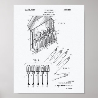 Poster Clou Polonais Kit 1955 Brevet Art Livre blanc