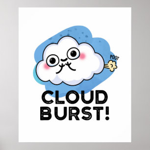 Poster Cloud Burny Funny Cloud Fart Pun