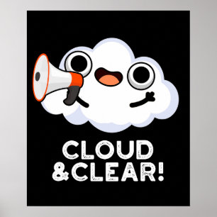 Poster Cloud Et Clair Funky Météo Pun Dark BG