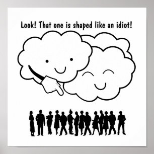 Poster Cloud Mocks Les formes humaines Drôle Caricature