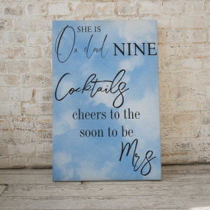Poster Cloud Neuf Sky Blue Aquarelle Fête des mariées Boi