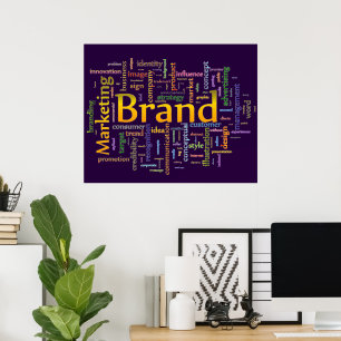 Poster Cloud Word Marque & Marketing