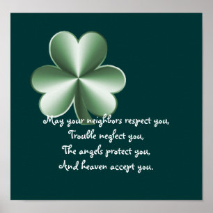 Poster Clover - Irish Proverbe Print