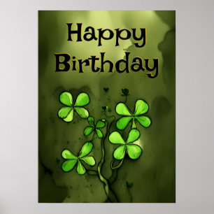 Poster Clovers Whimsical Joyeux anniversaire