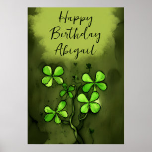 Poster Clovers Whimsical Personnalisé Joyeux anniversaire