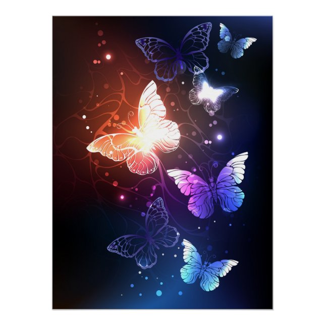 Poster Clowing Night Butterflies (Devant)