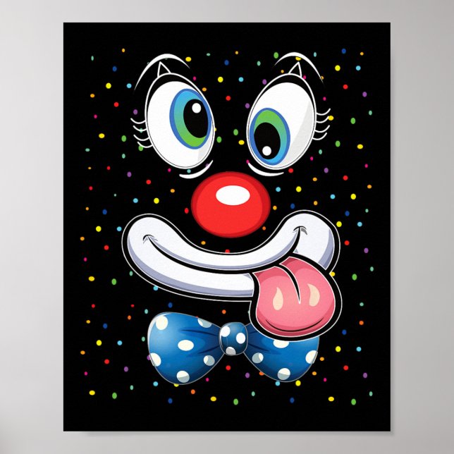 Poster Clown Carnaval Visage Cirque Costume Enfants Homme (Devant)