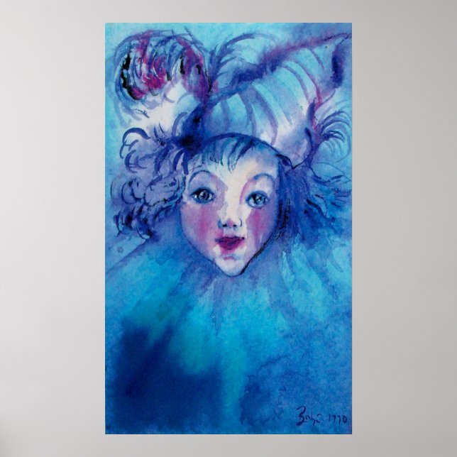 POSTER CLOWN EN BLEU (Devant)