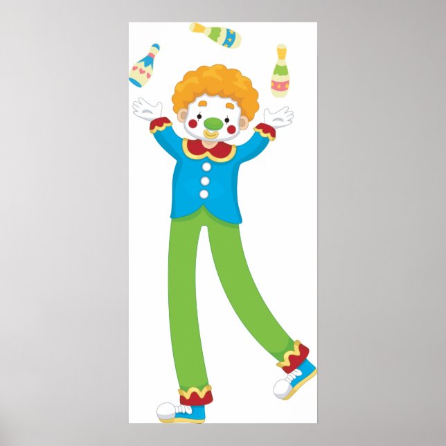 Poster Clown en jonglage (Devant)