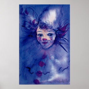 POSTER CLOWN EN VIOLET