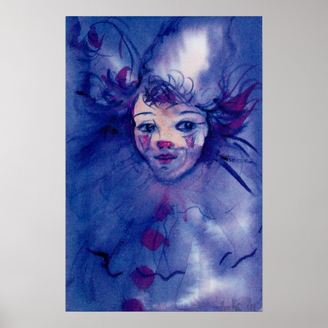 POSTER CLOWN EN VIOLET (Devant)