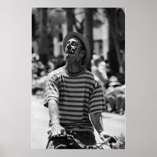 Poster clown noir et blanc