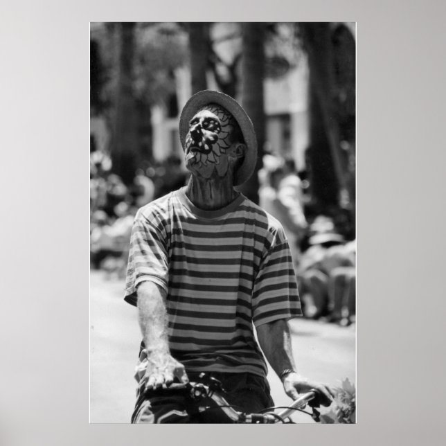 Poster clown noir et blanc (Devant)