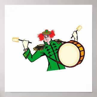 Poster Clown tambour malin