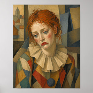 Poster Clown triste féminin