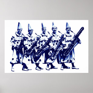 Poster Clowns 1920 de jazz, bleus