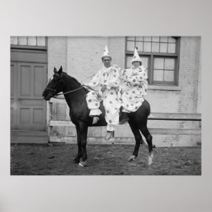 Poster Clowns sur un cheval