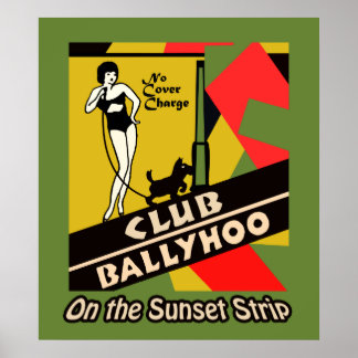 Poster Club Ballyhoo sur le Sunset Strip