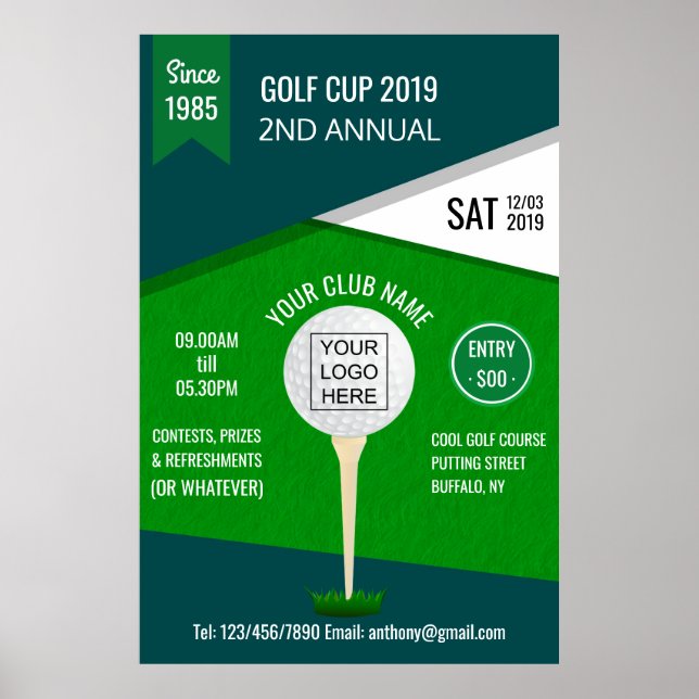 Poster Club/Corporate Golf Tournament ajouter le logo (Devant)