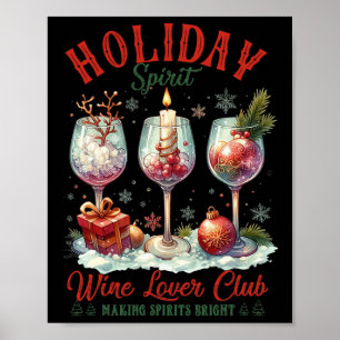Poster Club d'amoureux du vin de Holiday Spirit Fabriquan