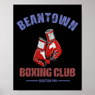 Poster Club de boxe Beantown Boston Ma- Gants Design