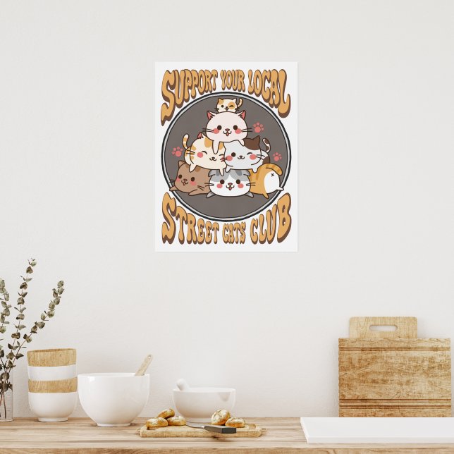 Poster Club de chats de rue (Cuisine)