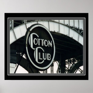 Poster Club de coton noir et blanc vintage Imprimer 16 x