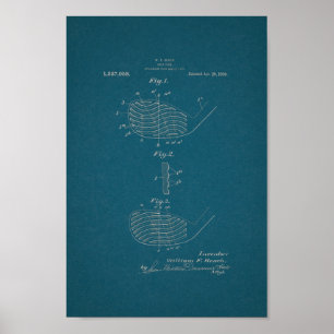 Poster Club de golf Vintage 1920 Brevet Plan directeur Ar